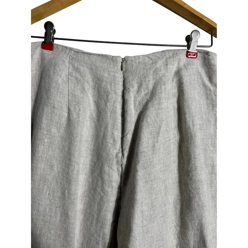 REFORMATION Cleo Linen Pleated Wide Leg Trouser Pant in‎ Oatmeal